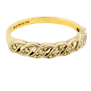 9ct gold Diamond half eternity Ring size M